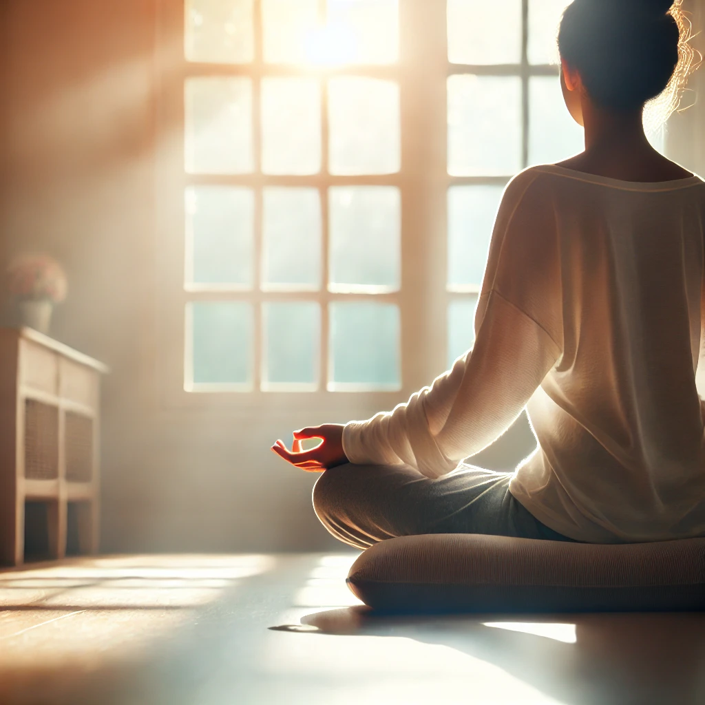 A-person-meditating-in-a-peaceful-serene-setting-with-soft-sunlight-filtering-through-a-window.-The-person-is-sitting-in-a-cross-legged-position-on-a.webp